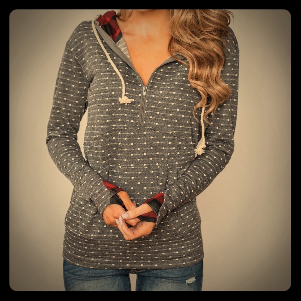Ampersand Ave Buffalo Plaid accent Half Zip!